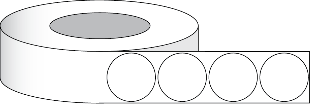 Afbeelding van Papier Hoogglans Label 1,375" (3,5 cm) 1775 cirkeletiketten per rol 3"kern