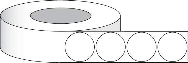 Immagine di Etichette lucide di carta 1,375" (3,5 cm) 1775 Etichette ROTONDE per rotolo 3 "Core