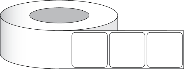 Immagine di Etichette lucide in carta 2,5x2,5" (6,35 x 6,35 cm)1000 etichette per bobina 3 "core