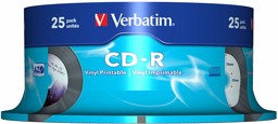 Picture of CD-R Vinyl Verbatim VINYL LOOK printable inkjet white 80min./700MB, 52x 43710