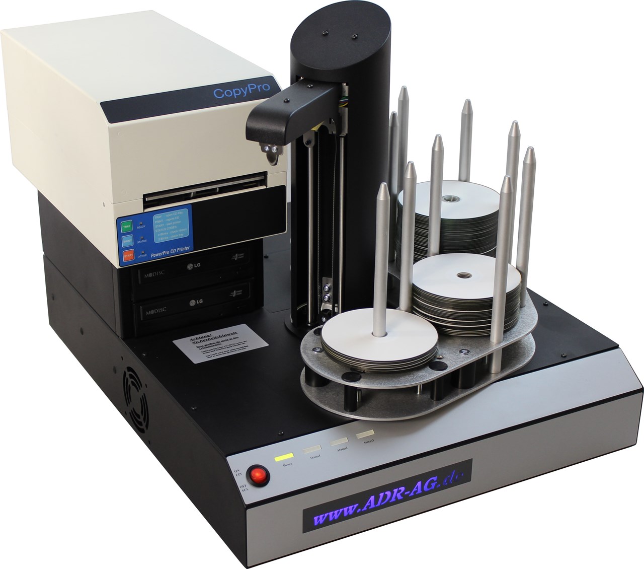 Imagen de Duplicadora con robot e impresora de CD / DVD / BD automática: Hurricane 2 con impresora PowerPro III