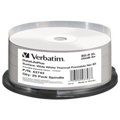 Blu-ray boş Verbatim 25GB (6x) BluRay Disk Termo yazdırılabilir (25) resmi