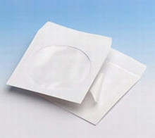 Picture of CD paper sleeves with clear window, with self-adhesive back stickers